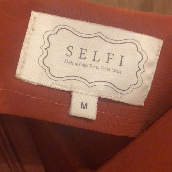 SELFI Dark reddish/Rust Orange Semi-Sheer Spaghetti Strap Dress - Picture 3 of 12